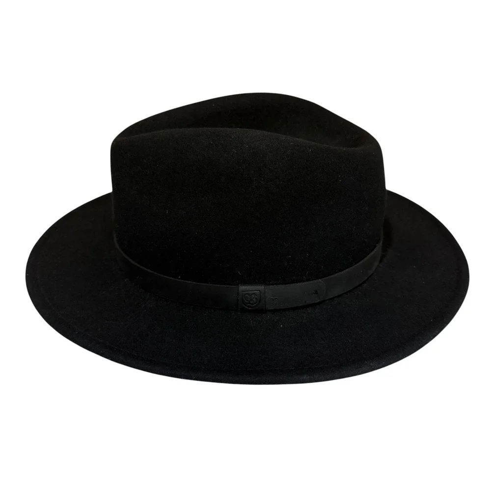 Brixton Messer Black Packable Wool Fedora Hat XS Classic Pinched Crown Travel